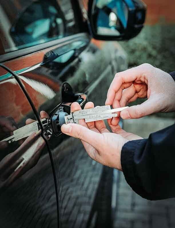 Image of a lockpick in a door.